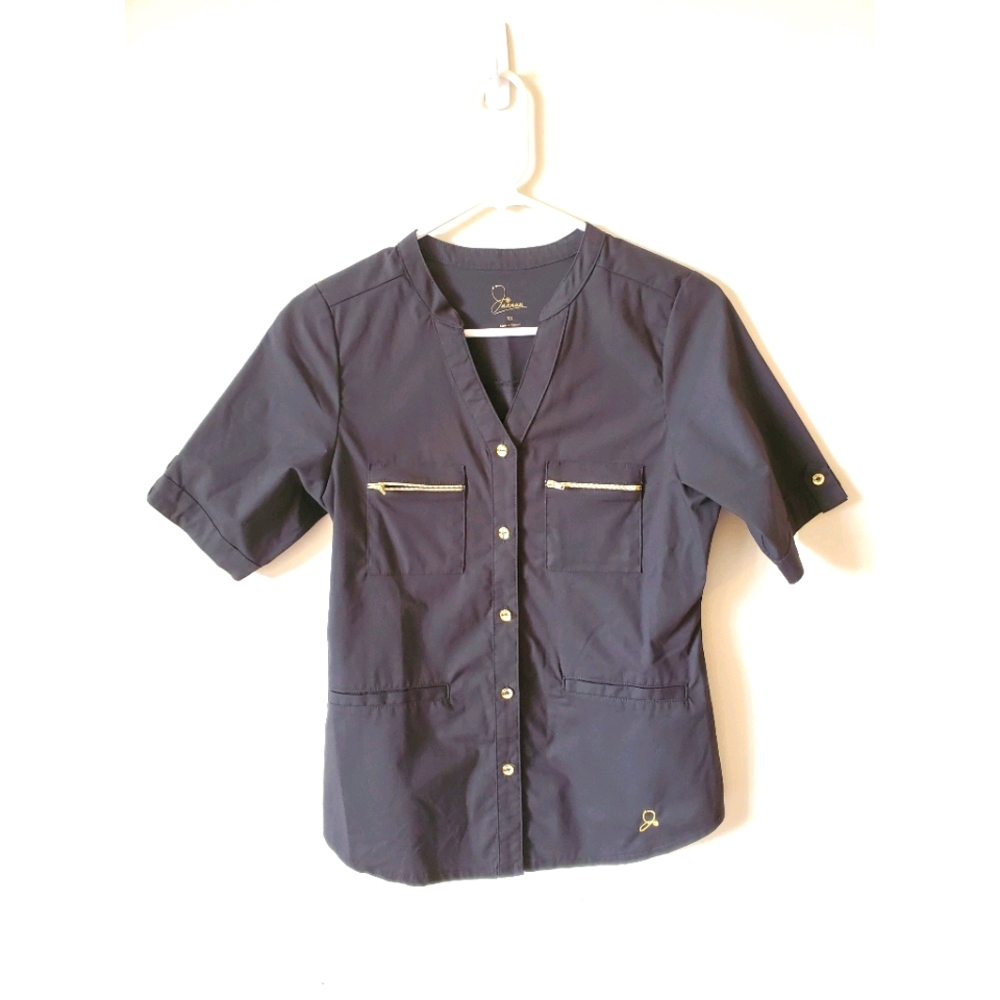 SMALL- Jaanuu Scrub Top- Black